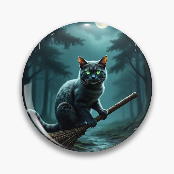 Item preview, Black cat with green eys full moon designed and sold by MeerkatWanderer.