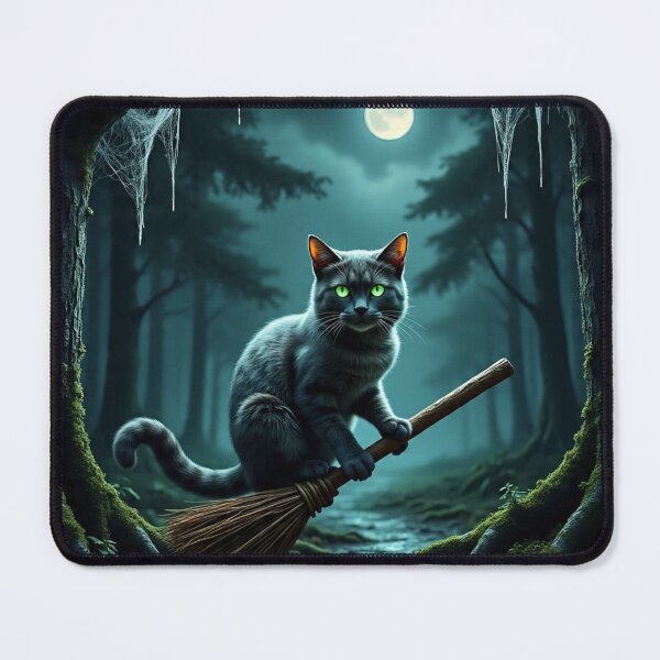 Item preview, Black cat with green eys full moon designed and sold by MeerkatWanderer.