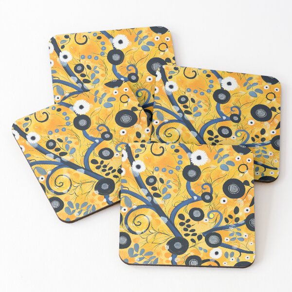 Item preview, Gustav Klimt Inspired Golden And Teal Blue Abstract  designed and sold by DEC02.