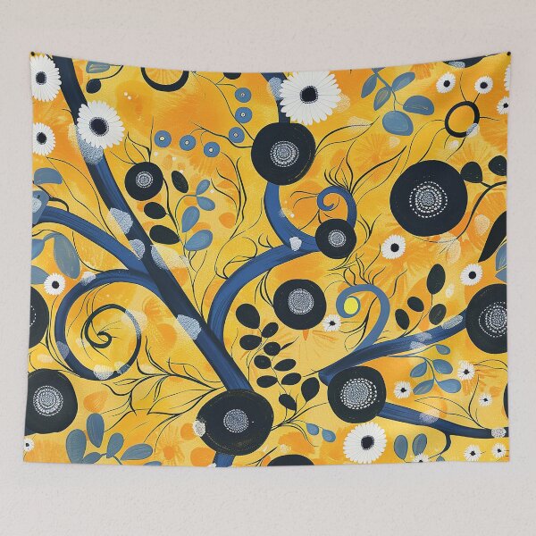 Item preview, Gustav Klimt Inspired Golden And Teal Blue Abstract  designed and sold by DEC02.