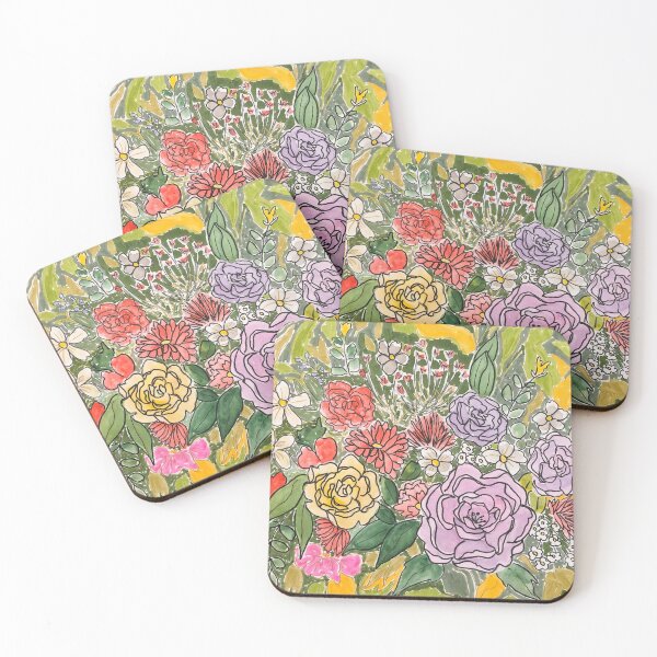 Item preview, Botanical Garden Medley – Watercolor Floral Collage designed and sold by TheWorstedGrey.