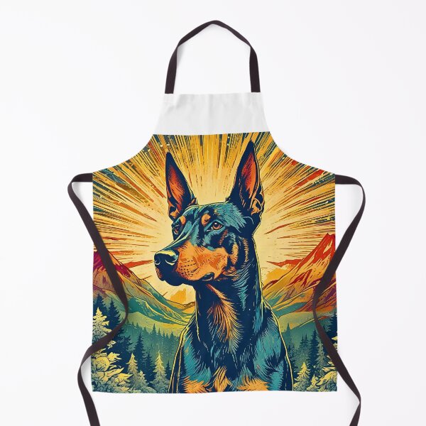 Item preview, Doberman Pinscher Retro Mountain Sunset | Bold Vintage Dog Art for Dobie Lovers designed and sold by Fredster1966.