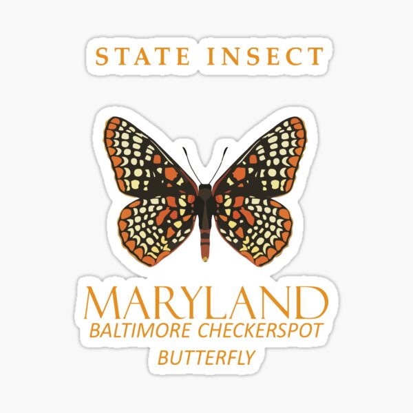 Item preview, Maryland Territory Insect The Checkerspot Butterfly designed and sold by taiche.