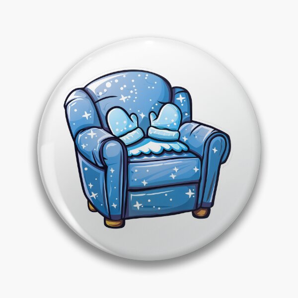 Item preview, Cozy Blue Chair with Mittens – Cute Cartoon Sticker Design designed and sold by Mr-Tom-Tom.