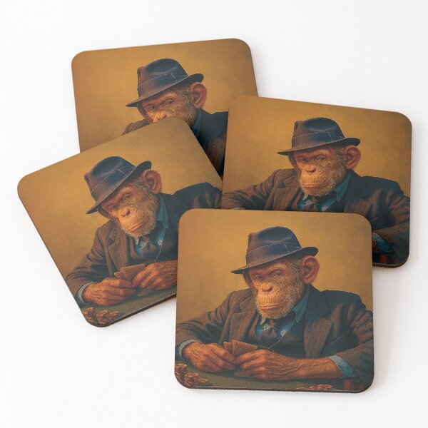 Item preview, Poker round, cool monkey designed and sold by Mauswohn.