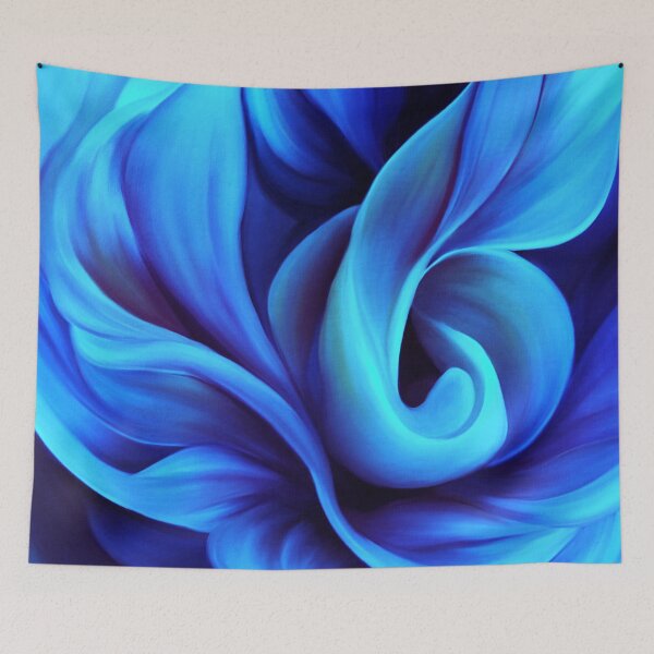Item preview, Graceful Blue And Aqua Floral Abstract Swirls Design designed and sold by DEC02.