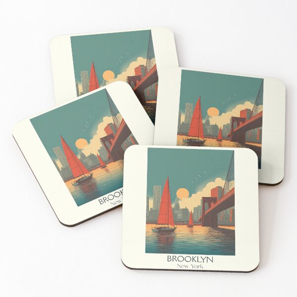 Item preview, Brooklyn New York Vintage Travel Poster | NYC Borough Art designed and sold by TuncGK.