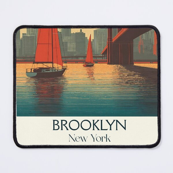 Item preview, Brooklyn New York Vintage Travel Poster | NYC Borough Art designed and sold by TuncGK.