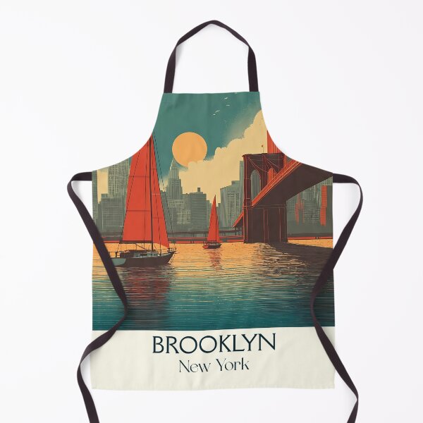 Item preview, Brooklyn New York Vintage Travel Poster | NYC Borough Art designed and sold by TuncGK.