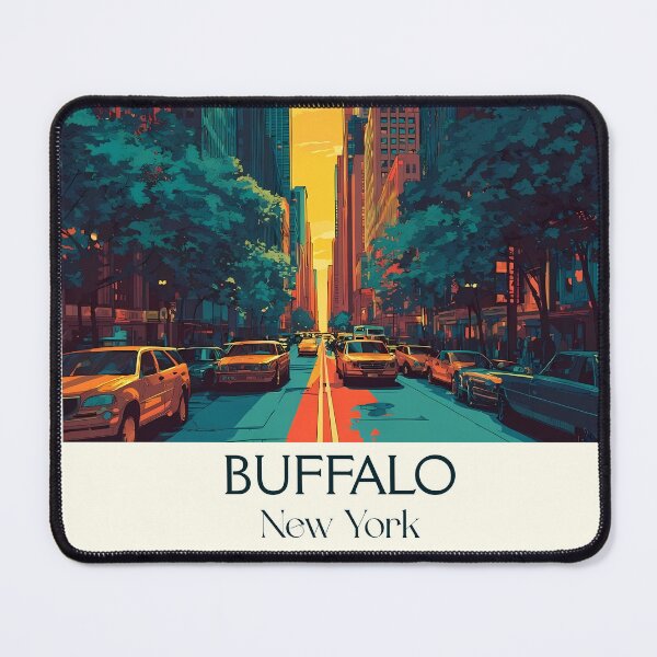 Item preview, Buffalo New York Retro Poster | Cityscape Wall Art designed and sold by TuncGK.