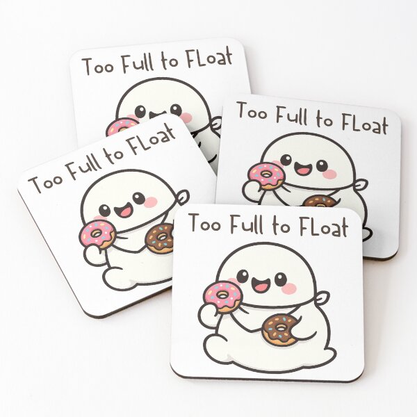 Item preview, Chubby Ghost Eating Donuts Happily designed and sold by ppcreation.