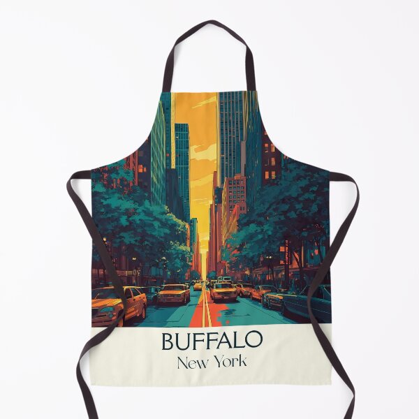 Item preview, Buffalo New York Retro Poster | Cityscape Wall Art designed and sold by TuncGK.