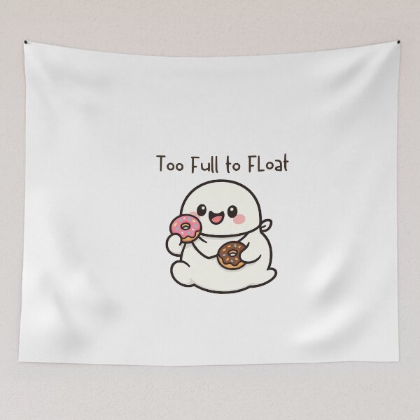 Item preview, Chubby Ghost Eating Donuts Happily designed and sold by ppcreation.