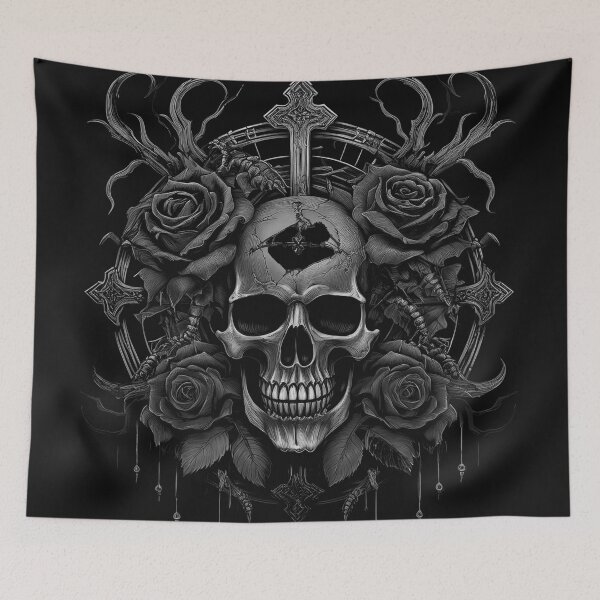 Item preview, Gothic Skull Rose Emblem designed and sold by Flower Magic .
