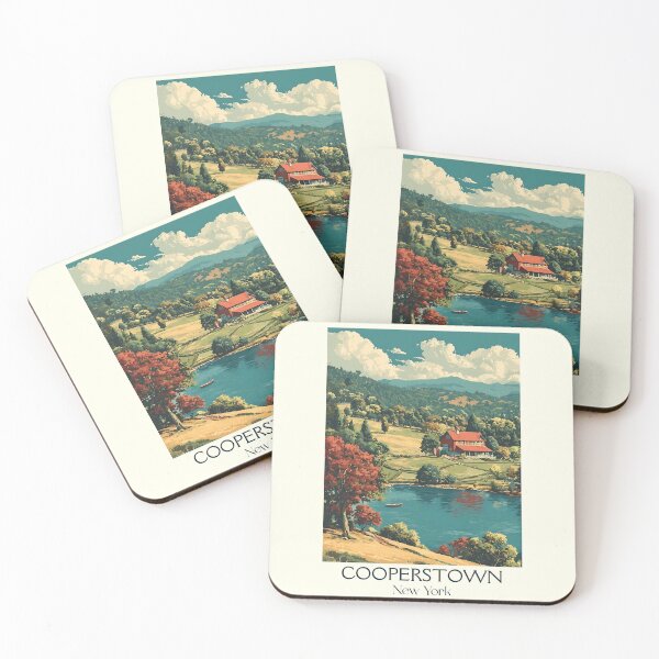Item preview, Cooperstown New York Retro Poster | Baseball Hall of Fame designed and sold by TuncGK.