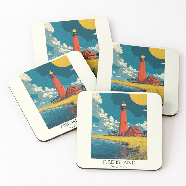 Item preview, Fire Island New York Vintage Poster | Lighthouse Art designed and sold by TuncGK.