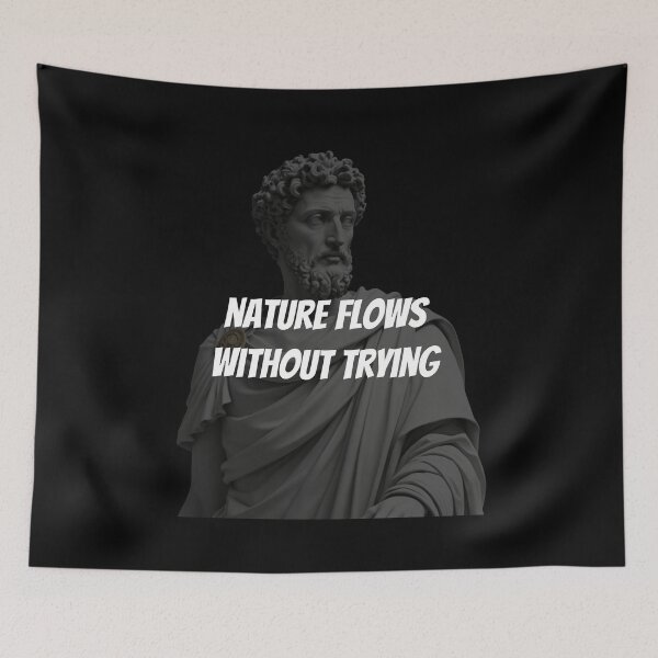 Item preview, Nature flows without trying - Marcus Aurelius Stoic Clothing | Marcus Aurelius Stoicism Artwork designed and sold by LexaArtworks.