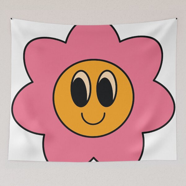 Item preview, Happy Pink Daisy – Cute Retro Kawaii Flower Face designed and sold by goodsunday28.
