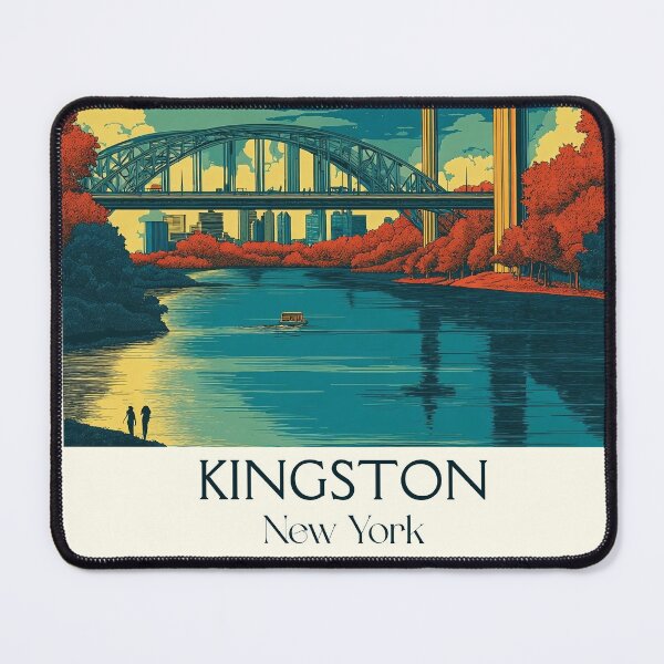 Item preview, Kingston New York Vintage Poster | Hudson Valley City designed and sold by TuncGK.
