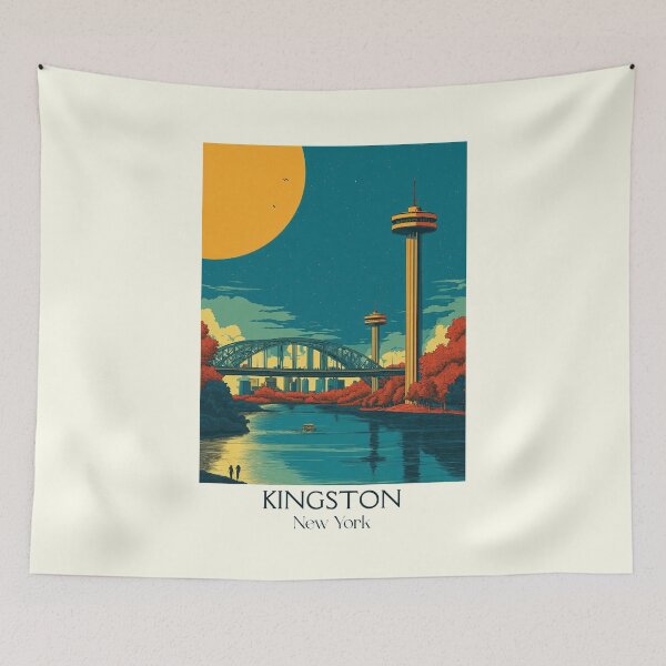 Item preview, Kingston New York Vintage Poster | Hudson Valley City designed and sold by TuncGK.