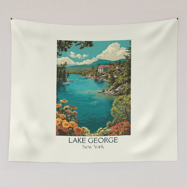 Item preview, Lake George New York Vintage Poster | Adirondacks Art designed and sold by TuncGK.