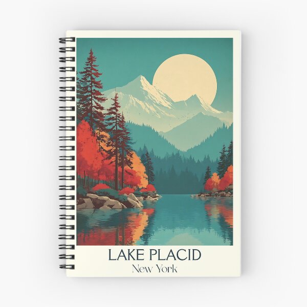 Item preview, Lake Placid New York Retro Poster | Adirondack Mountains designed and sold by TuncGK.