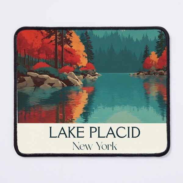 Item preview, Lake Placid New York Retro Poster | Adirondack Mountains designed and sold by TuncGK.