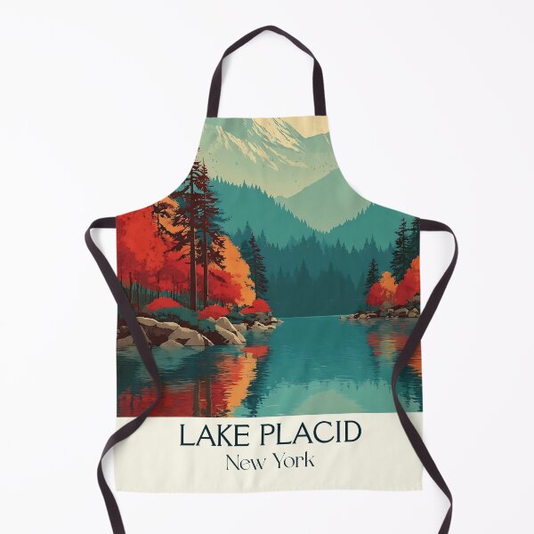 Item preview, Lake Placid New York Retro Poster | Adirondack Mountains designed and sold by TuncGK.