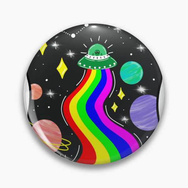 Item preview, Trippy Alien Rainbow Abduction in Outer Space designed and sold by Non-Binary-Art.