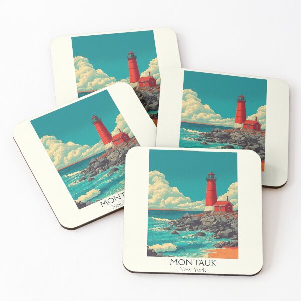 Item preview, Montauk New York Vintage Poster | "The End" Lighthouse designed and sold by TuncGK.