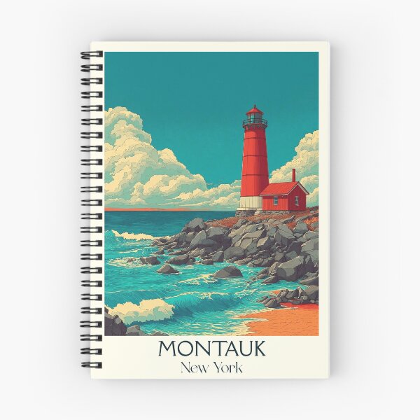 Item preview, Montauk New York Vintage Poster | "The End" Lighthouse designed and sold by TuncGK.