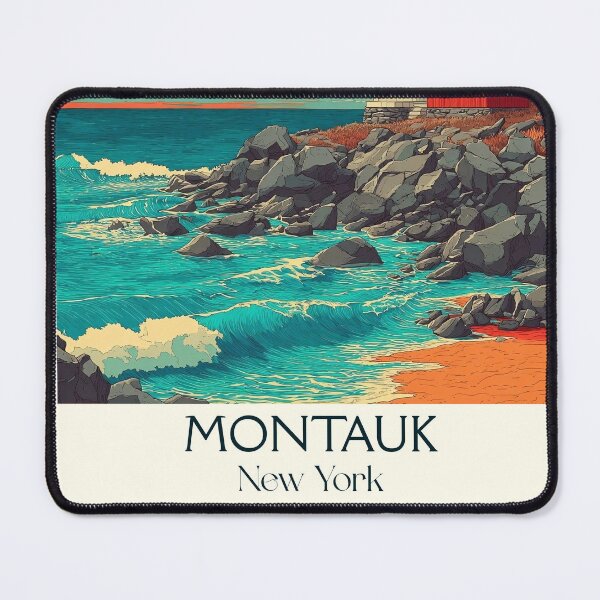 Item preview, Montauk New York Vintage Poster | "The End" Lighthouse designed and sold by TuncGK.