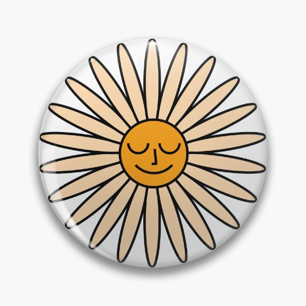 Item preview, Peaceful Daisy – Retro Minimal Smiling Flower Face designed and sold by goodsunday28.