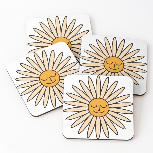 Item preview, Peaceful Daisy – Retro Minimal Smiling Flower Face designed and sold by goodsunday28.