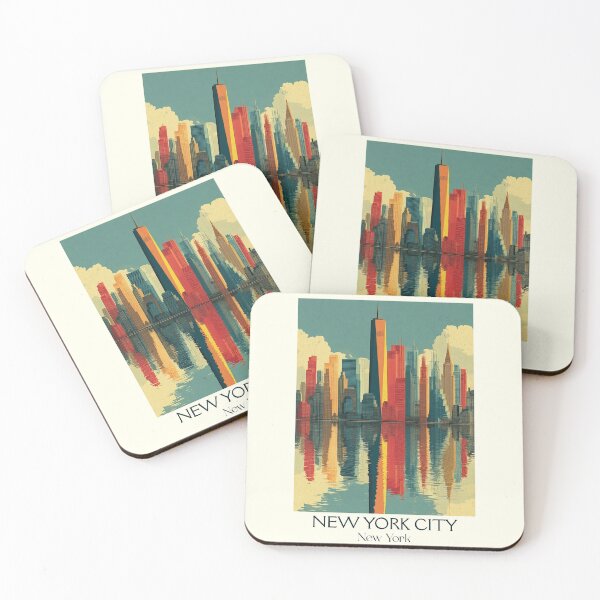 Item preview, New York City Vintage Poster | Lower Manhattan Skyline designed and sold by TuncGK.