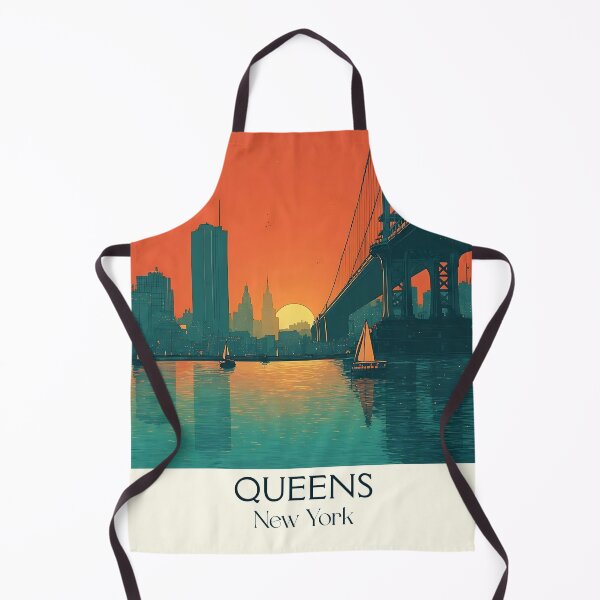 Item preview, Queens New York Retro Poster | NYC Borough Bridge Art designed and sold by TuncGK.