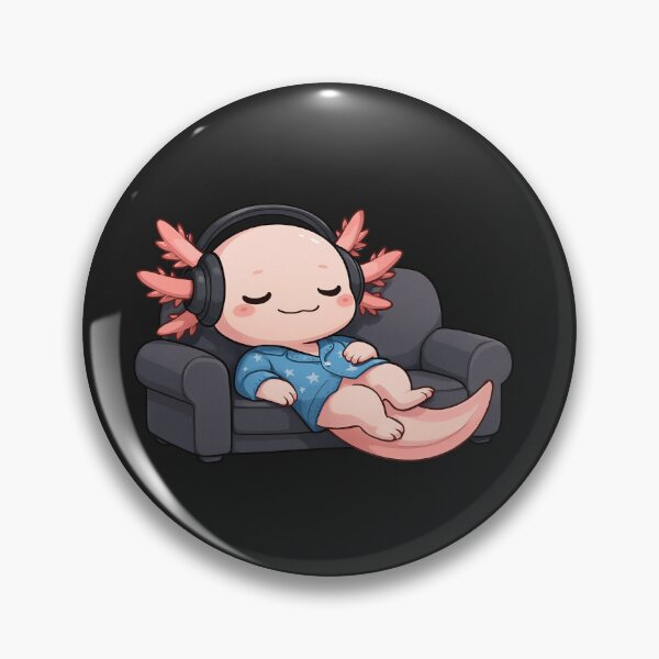 Item preview, Lazy Axolotl in Pajamas with Headphones – Cute Chibi Relaxation Vibes designed and sold by ColorSplash123.