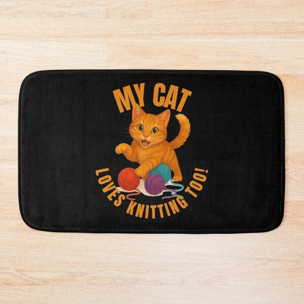 Item preview,  funny cat-lovers design of cat playing with balls of yarn for cat moms, cat dads and kids! designed and sold by AlphaBetulia.