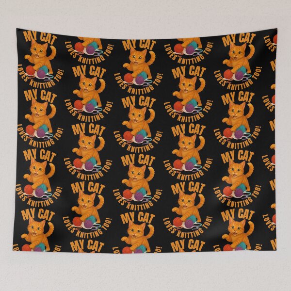 Item preview,  funny cat-lovers design of cat playing with balls of yarn for cat moms, cat dads and kids! designed and sold by AlphaBetulia.