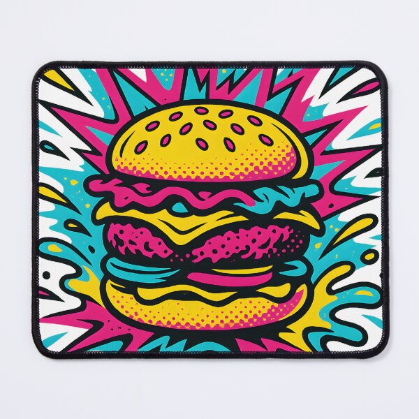 Item preview, Explosive Pop Art Hamburger - Vibrant Foodie designed and sold by PufftailStudio.