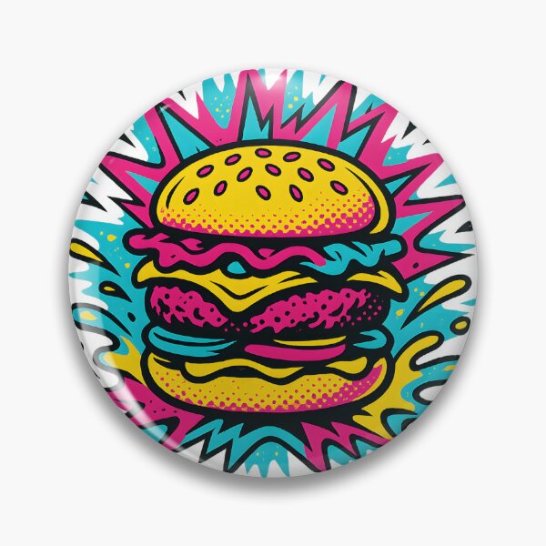 Item preview, Explosive Pop Art Hamburger - Vibrant Foodie designed and sold by PufftailStudio.