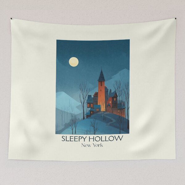 Item preview, Sleepy Hollow New York Vintage Poster | Halloween Art designed and sold by TuncGK.