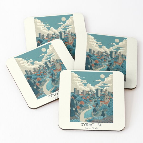 Item preview, Syracuse New York Vintage Poster | Central NY Cityscape designed and sold by TuncGK.