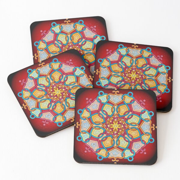Item preview, Symmetrical Curved Mandala - Red designed and sold by Anas Arts.