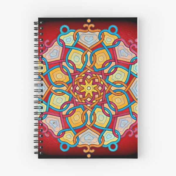 Item preview, Symmetrical Curved Mandala - Red designed and sold by Anas Arts.