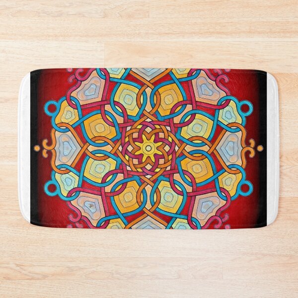 Item preview, Symmetrical Curved Mandala - Red designed and sold by Anas Arts.