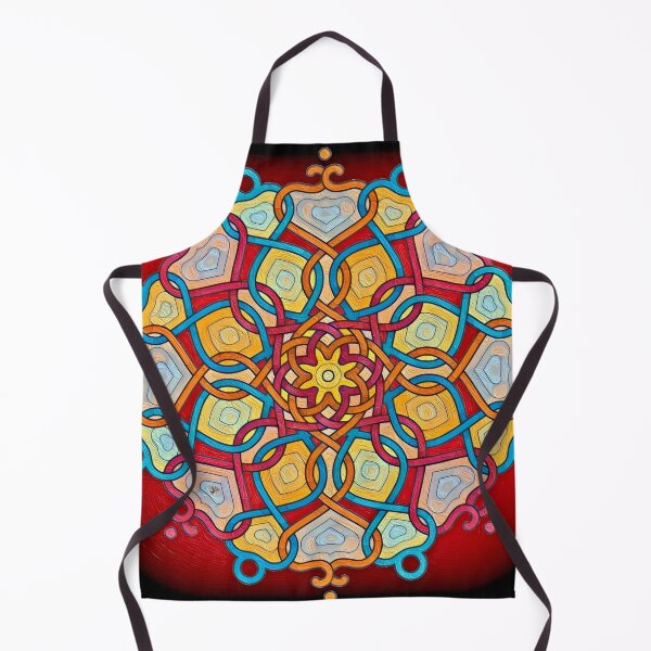 Item preview, Symmetrical Curved Mandala - Red designed and sold by Anas Arts.
