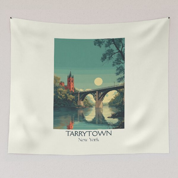 Item preview, Tarrytown New York Vintage Poster | Hudson River Town designed and sold by TuncGK.