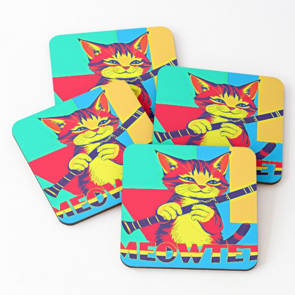 Item preview, Meowtet – Colorful feline jazz in a geometric world. designed and sold by Ralek.