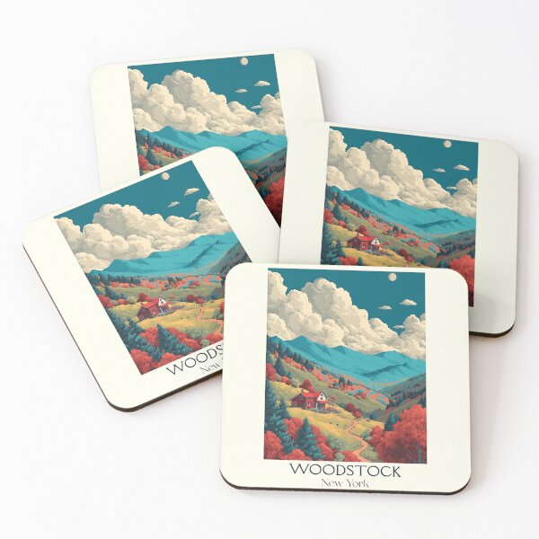 Item preview, Woodstock New York Retro Poster | Catskills Mountain Art designed and sold by TuncGK.